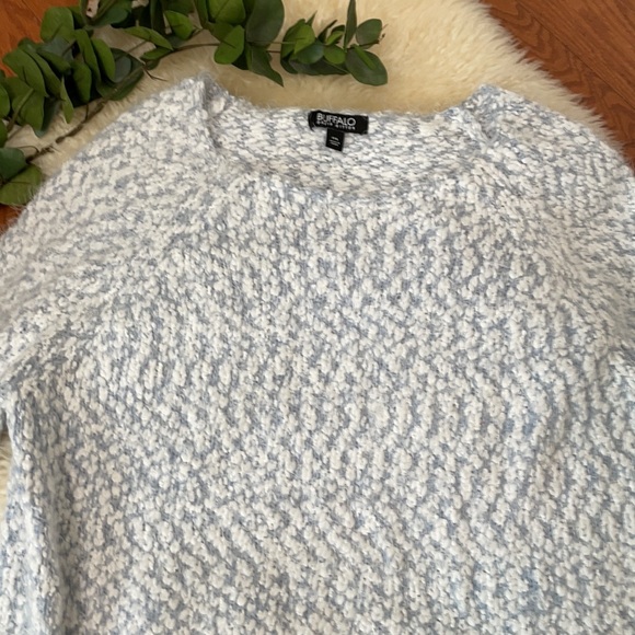 Soft & Eye Lash Sky Blue & White Sweater by Buffalo/ Size XXL - Picture 2 of 10